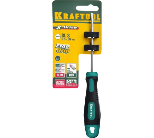 KRAFTOOL SL3х80 мм, отвертка слесарная 250071-3.0-080 KRAFTOOL SL3х80 мм, отвертка слесарная 250071-3.0-080