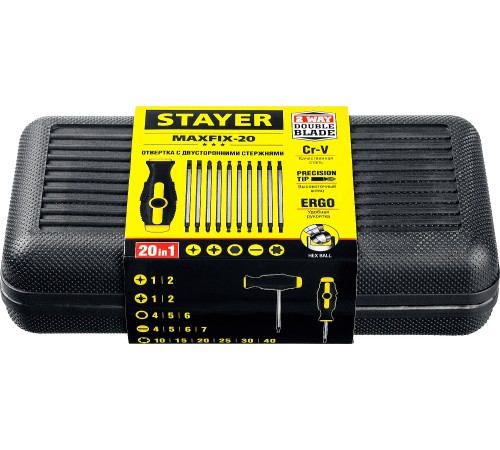 STAYER 11 шт, отвертка с двусторонними стержнями 2513 STAYER 11 шт, отвертка с двусторонними стержнями 2513