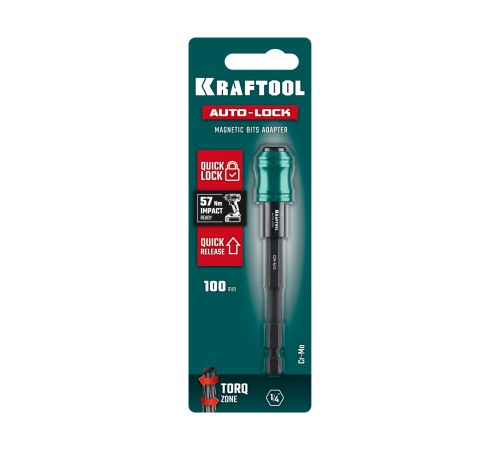 KRAFTOOL AUTO-LOCK, 100 мм, ударный адаптер для шуруповертов (26779-100) KRAFTOOL AUTO-LOCK, 100 мм, ударный адаптер для шуруповертов (26779-100)