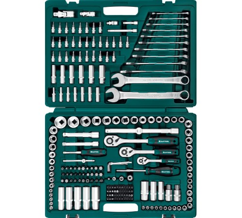 KRAFTOOL X Drive, 216 предм., (1/2″+3/8″+1/4″), универсальный набор инструмента (27888-H216) KRAFTOOL X Drive, 216 предм., (1/2″+3/8″+1/4″), универсальный набор инструмента (27888-H216)