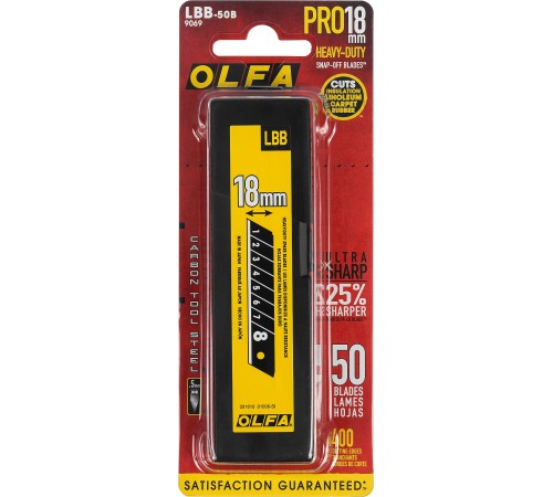 OLFA 18 мм, 50 шт., лезвия сегментированные BLACK MAX OL-LBB-50B OLFA 18 мм, 50 шт., лезвия сегментированные BLACK MAX OL-LBB-50B