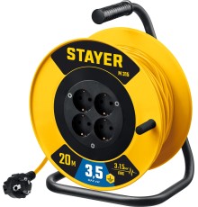 STAYER M-315, ПВС, 3 x 1.5 мм2, 20 м, 3500 Вт, силовой удлинитель на катушке (55078-20) STAYER M-315, ПВС, 3 x 1.5 мм2, 20 м, 3500 Вт, силовой удлинитель на катушке (55078-20)