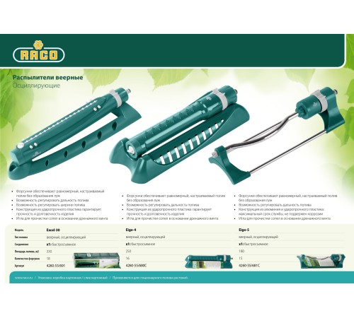 RACO 180 м², 15 форсунок, веерный распылитель Eigo-5 4260-55/681C RACO 180 м², 15 форсунок, веерный распылитель Eigo-5 4260-55/681C