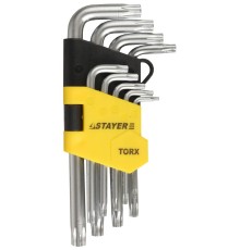 STAYER 9 шт, набор коротких имбусовых ключей (2743-H9) STAYER 9 шт, набор коротких имбусовых ключей (2743-H9)