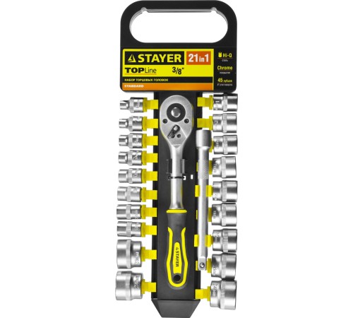 STAYER 21 шт., набор торцовых головок 27752-H21 STAYER 21 шт., набор торцовых головок 27752-H21