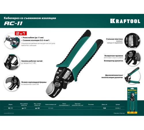 KRAFTOOL кабелерез RC-11 22696-2 KRAFTOOL кабелерез RC-11 22696-2