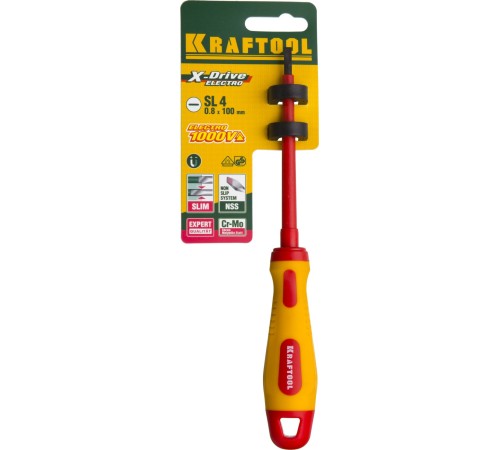 KRAFTOOL SL4х100 мм, отвертка высоковольтная 250083-4.0-100 KRAFTOOL SL4х100 мм, отвертка высоковольтная 250083-4.0-100