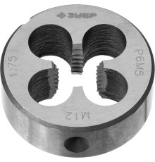 ЗУБР М12 x 1.75 мм, сталь Р6М5, круглая машинно-ручная плашка, Профессионал (4-28023-12-1.75)