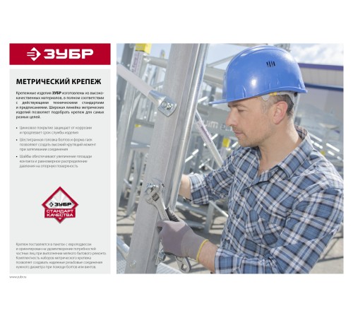 ЗУБР ГОСТ 7798-70, кл. пр. 5.8, M10 х 70 мм, цинк, 3 шт, болт (303086-10-070)