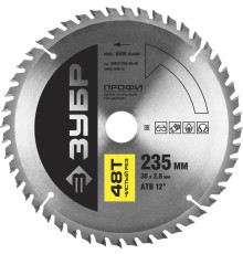 ЗУБР Чистый рез, 235 х 30 мм, 48Т, пильный диск по дереву, Профессионал (36852-235-30-48)