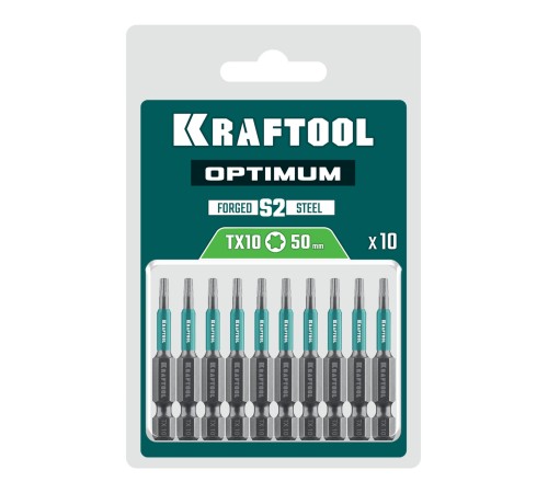 KRAFTOOL OPTIMUM TX 10, 50 мм, 10 шт, биты (26126-10-50-10)