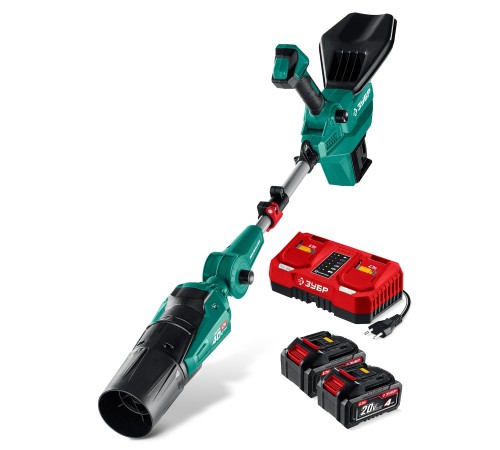 ЗУБР 40 В (2x20В), 1400 м3/ч, 2 АКБ LMS (4 Ач), воздуходувка аккумуляторная (ВА-1400-42)