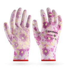 GRINDA PROTECT, S (7), садовые перчатки с прозрачным нитриловым покрытием, зелёные, 13 класс (11295-S)