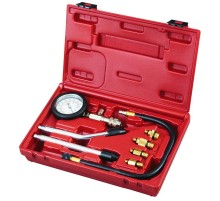 Компрессометр бензиновый, 0-20 атм, кейс, 8 предметов МАСТАК 120-10008C