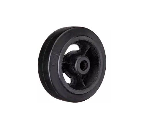 Колесо большегрузное неповоротное D 46 100 
мм чугунное обрезиненное