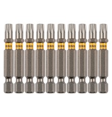 Бита TX 30х50, сталь S2, шестигранный профиль, 10 шт. Е 6,3 Denzel