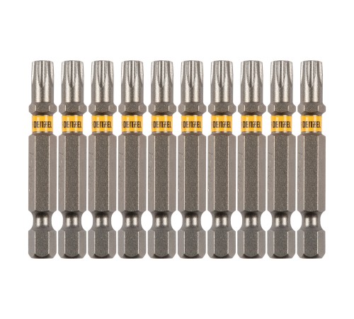 Бита TX 30х50, сталь S2, шестигранный профиль, 10 шт. Е 6,3 Denzel Бита TX 30х50, сталь S2, шестигранный профиль, 10 шт. Е 6,3 Denzel