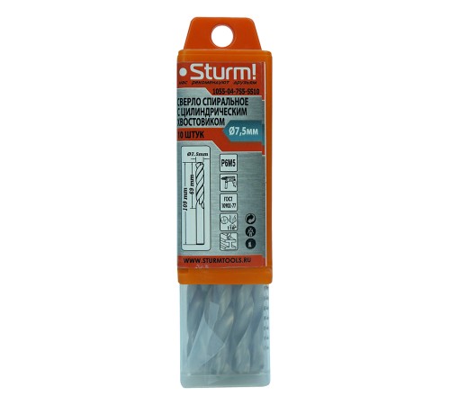 Сверло по металлу Sturm! 1055-04-7S5-SS10 Сверло по металлу Sturm! 1055-04-7S5-SS10