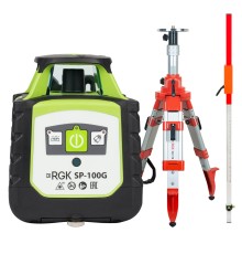 Комплект: ротационный нивелир RGK SP-100G + штатив RGK SH-170 рейка RGK LR-2