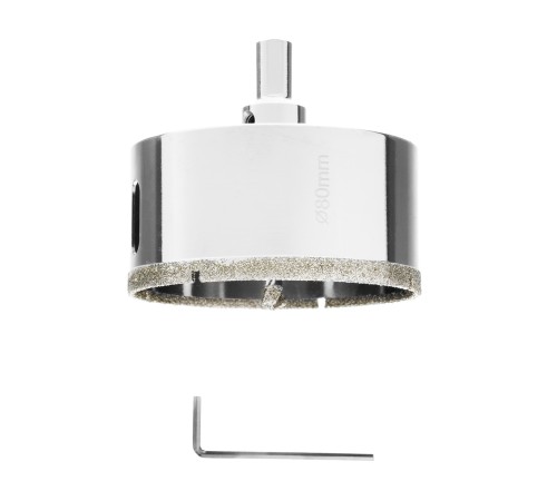 Сверло алмазное по керамограниту, 80 х 67 мм, трехгранный хвостовик Matrix