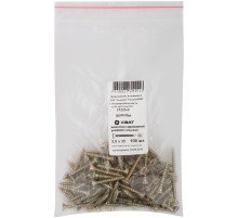 Шурупы желтопассированные, универсальные 3,5 х 25 100 шт Фасовка