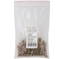 Шурупы желтопассированные, универсальные 4,5 х 25 100 шт Фасовка