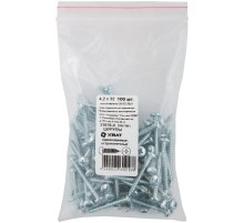 Шурупы оцинкованные, остроконечные DIN7981, 4,2 х 32 100 шт Фасовка Шурупы оцинкованные, остроконечные DIN7981, 4,2 х 32 100 шт Фасовка