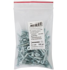 Шурупы оцинкованные, остроконечные DIN7982  4,2 х 25 100 шт Фасовка