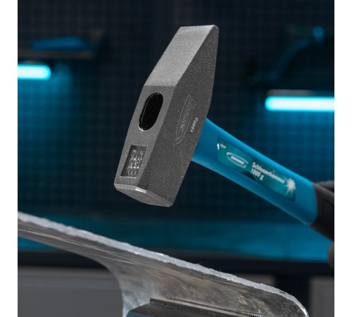 Молоток слесарный, 1000 г, квадратный боек, фибергласовая обрезиненная рукоятка Gross