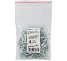 Шурупы оцинкованные, с потайной головкой, сверло DIN7504-O М4,2 х 19 100 шт Фасовка