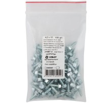 Шуруп кровельный остр., без шайбы М 4,2 х 13 100 шт. Фасовка