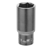 Головка торцевая удлиненная, 27 мм, шестигранная, CrV, под квадрат 1/2 Stels