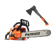 Пила цепная бензиновая PATRIOT PT 3816 + топор APF 600