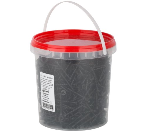 Саморезы черные по гипроку к дереву 3,5 х 35 (фасовка Ведро 1000 шт)