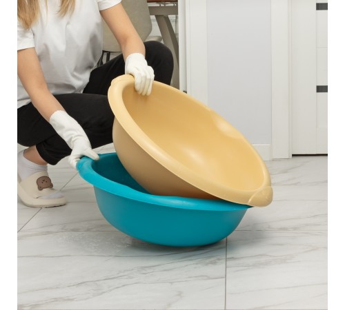Таз пластмассовый круглый 18 л,бежевый, Home Palisad Таз пластмассовый круглый 18 л,бежевый, Home Palisad