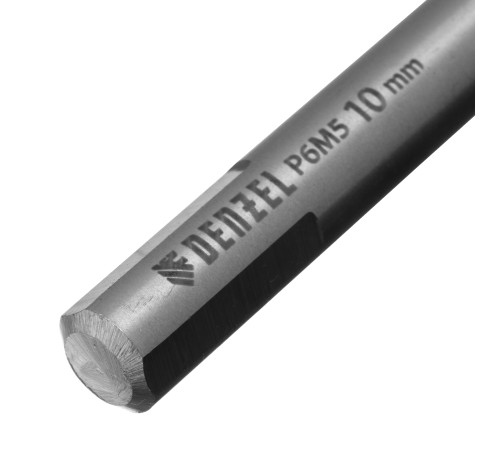 Сверло спиральное по металлу 10 х 184 мм, Р6М5, Golden Tip, удлиненное Denzel