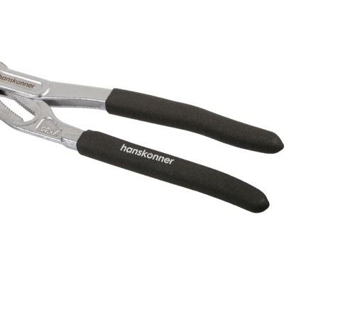 Клещи переставные 250мм, CrV, кнопочный шарнир, зев 50мм, hanskonner