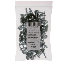 Саморезы для листовых пластин, сверло 4,2 х 16 темно-зеленый 100 шт,RAL 6005 Фасовка