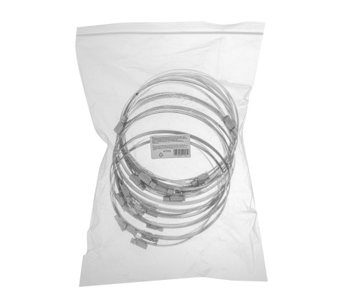 Хомуты нержавеющая сталь, Стандартное болтовое крепление 140-160 мм, 25 штук в упаковке, ширина 9 мм Сибртех