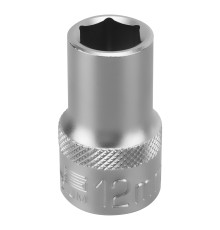 Головка торцевая удлиненная, 12 мм, шестигранная, CrV, под квадрат 1/2 Stels