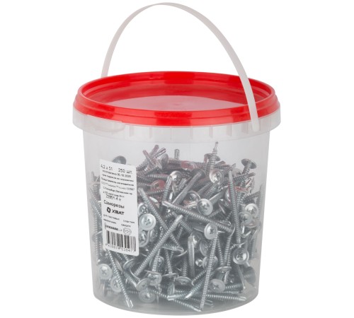 Саморезы для листовых пластин, наконечник-сверло 4,2 х 51 (фасовка Ведро 250 шт) Саморезы для листовых пластин, наконечник-сверло 4,2 х 51 (фасовка Ведро 250 шт)
