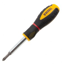 Отвертка комбинированная, SL3/16"-PH1, SL1/4"-PH2, 3-х компонентная рукоятка Denzel