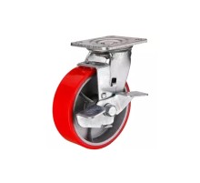 Колесо большегрузное поворотное SCpb 93 75 мм полиуретановое с тормозом (F)