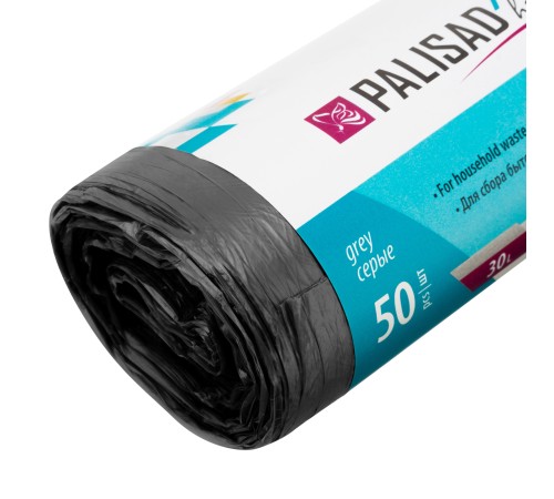 Пакеты для мусора 30 л x 50 шт. серые, Home Palisad Пакеты для мусора 30 л x 50 шт. серые, Home Palisad