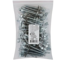 Шурупы кровельные оцинк. некрашеные, со сверлом М6,3 х 70 100шт. Фасовка