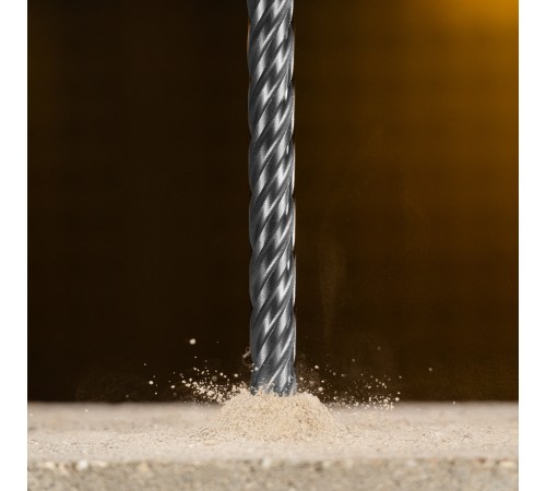 Бур по бетону, цельная крестовая пластина, 12x265 мм, SDS PLUS Denzel