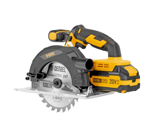 Пила циркулярная аккумуляторная CCSH-20-165, 165 мм, Li-Ion, 20 В// Denzel