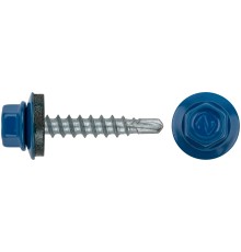 Шурупы кровельные со сверлом 4.8 х 28 синий 100шт , RAL 5005 Фасовка