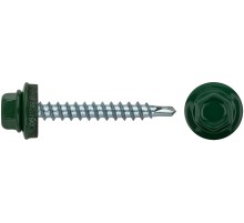 Шурупы кровельные со сверлом 4.8 х 38 зеленый RAL 6002 (фасовка 250 шт.) Шурупы кровельные со сверлом 4.8 х 38 зеленый RAL 6002 (фасовка 250 шт.)
