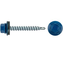 Шурупы кровельные со сверлом 4.8 х 38 синий 100шт , RAL 5005 Пром